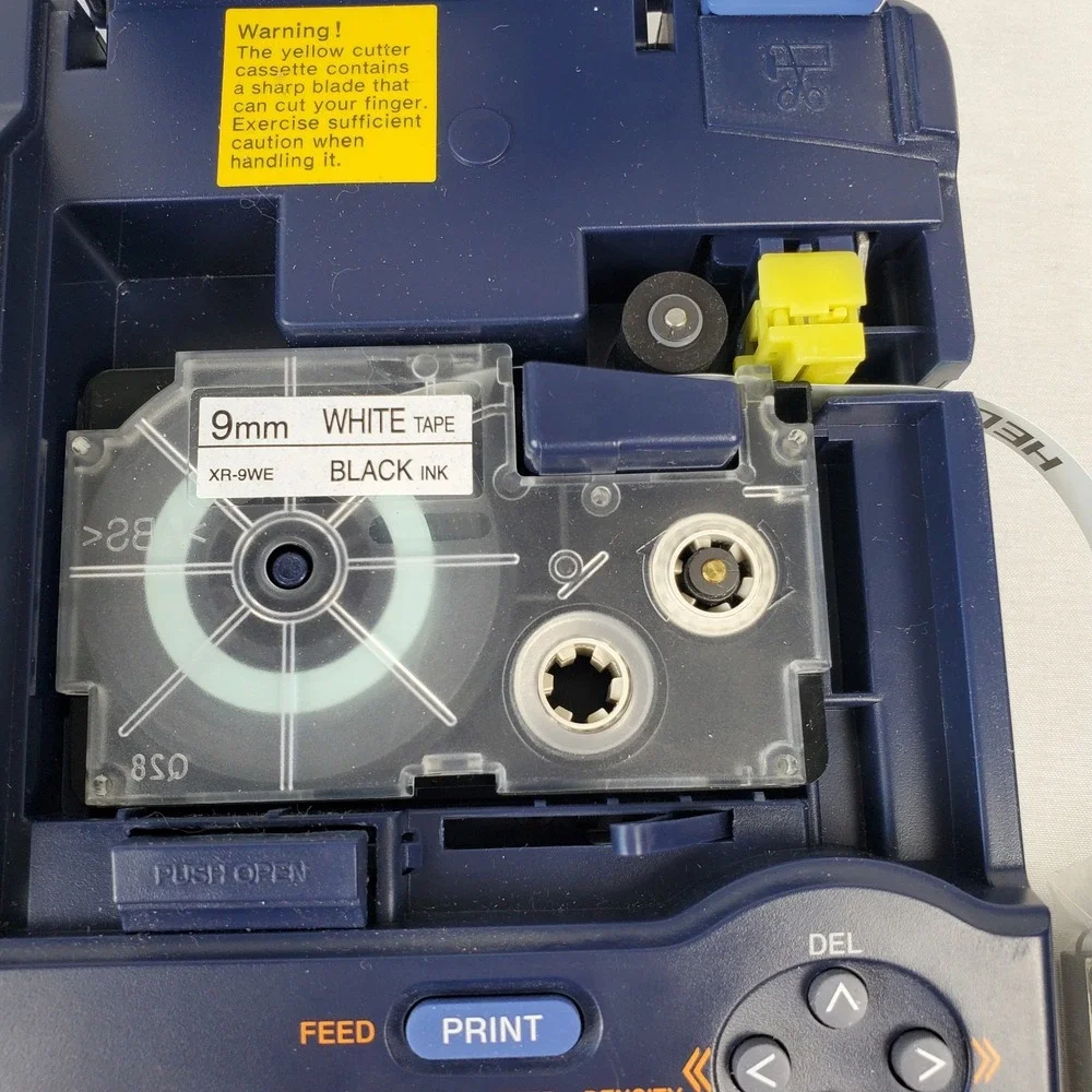Label Printer Casio KL-750B Thermal EZ w/ Extra 9mm Orange Tape Refill - WORKING